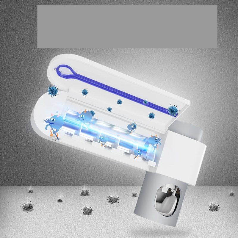 JMT-627274 Ultraviolet Toothbrush Sterilizer and Automatic Toothpaste Squeezer in White