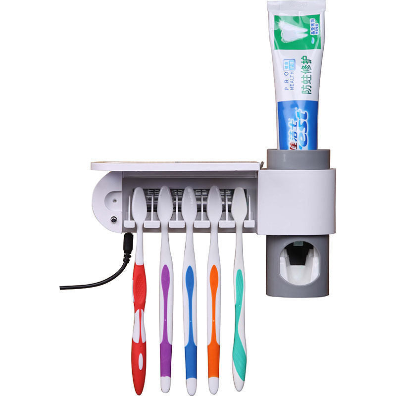 JMT-627274 Ultraviolet Toothbrush Sterilizer and Automatic Toothpaste Squeezer in White