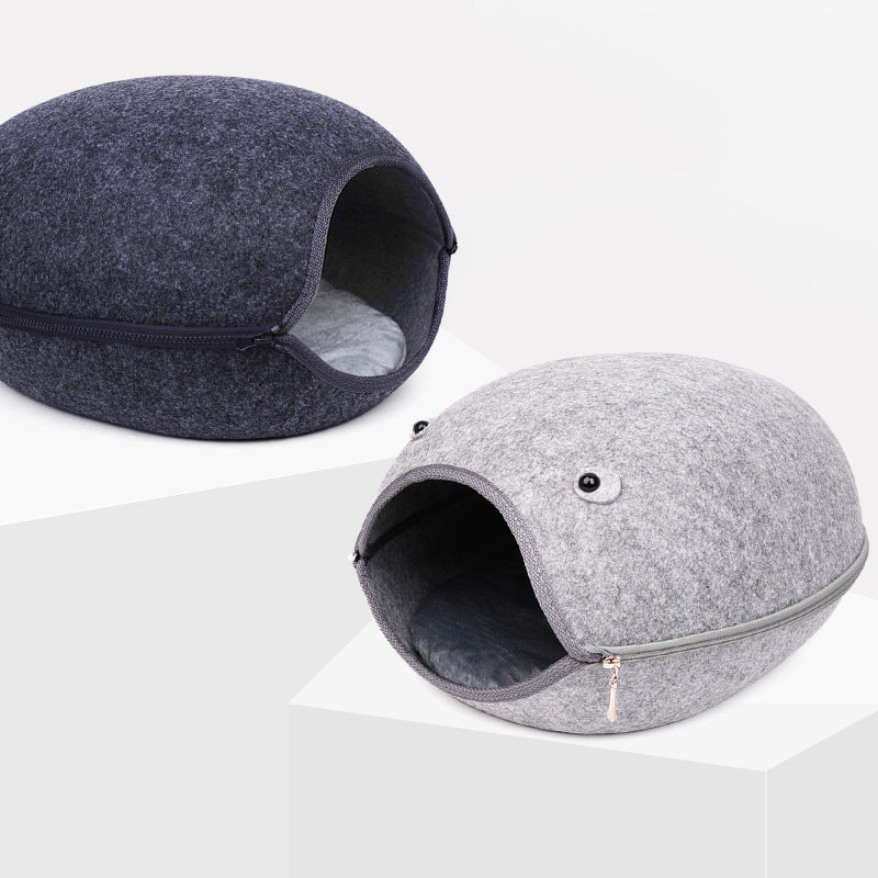 JMT-627594 Light Grey Breathable Felt Pet Nest - 47x38x25cm for Cozy Comfort