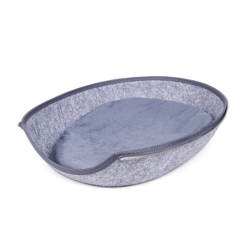 JMT-627594 Light Grey Breathable Felt Pet Nest - 47x38x25cm for Cozy Comfort