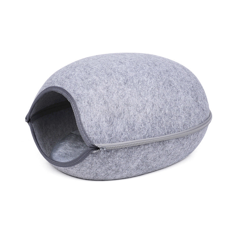 JMT-627594 Light Grey Breathable Felt Pet Nest - 47x38x25cm for Cozy Comfort