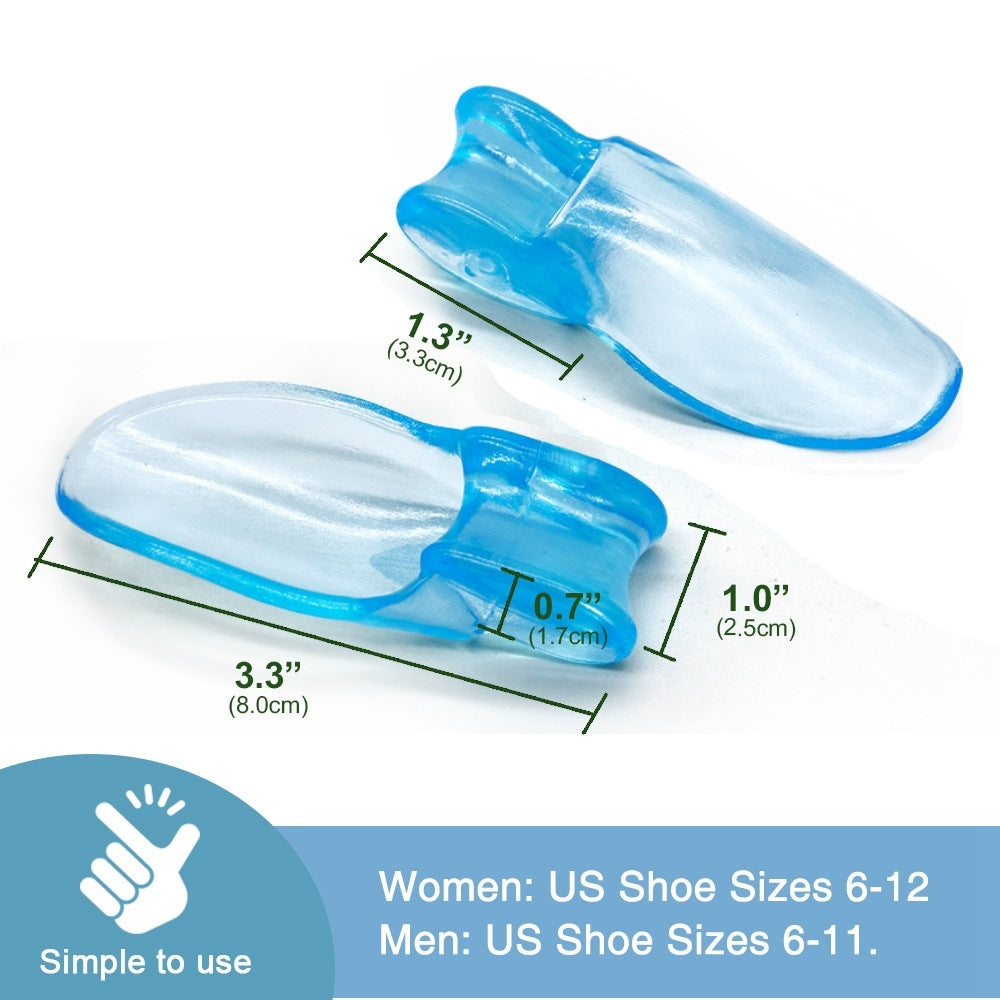 JMT-627594 Transparent Blue Hallux Valgus Separator Pad – Soft SEBS Toe Separator for Foot Comfort