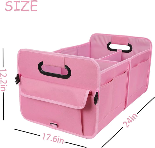 JMT-627914 Multi-Compartment Car Trunk Organizer - Waterproof 600D Oxford Polyester Storage Box with Anti-Slip Design