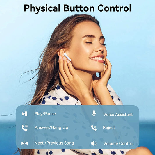 JMT-628618 True Wireless Stereo Pro6 Earphones with Microphone and Button Control for Gaming and Multimedia Use