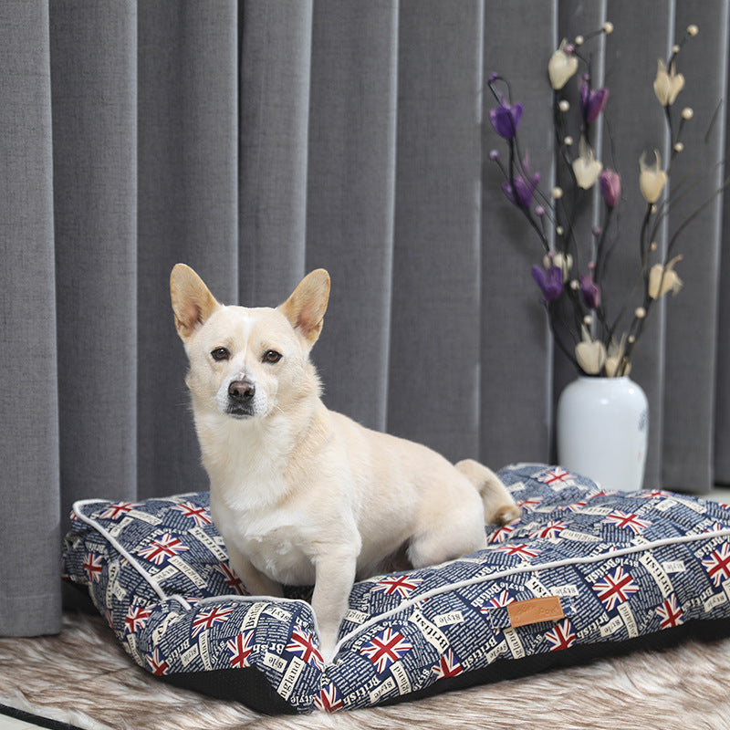 JMT-628746 Plush Four Seasons Pet Pad for Cats and Dogs - Cozy Blue Sleeping Nest
