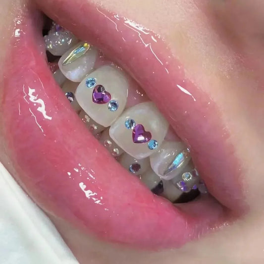 JMT-628810 Crystal Tooth Gems for Dental Decoration - Various Shapes and Colors
