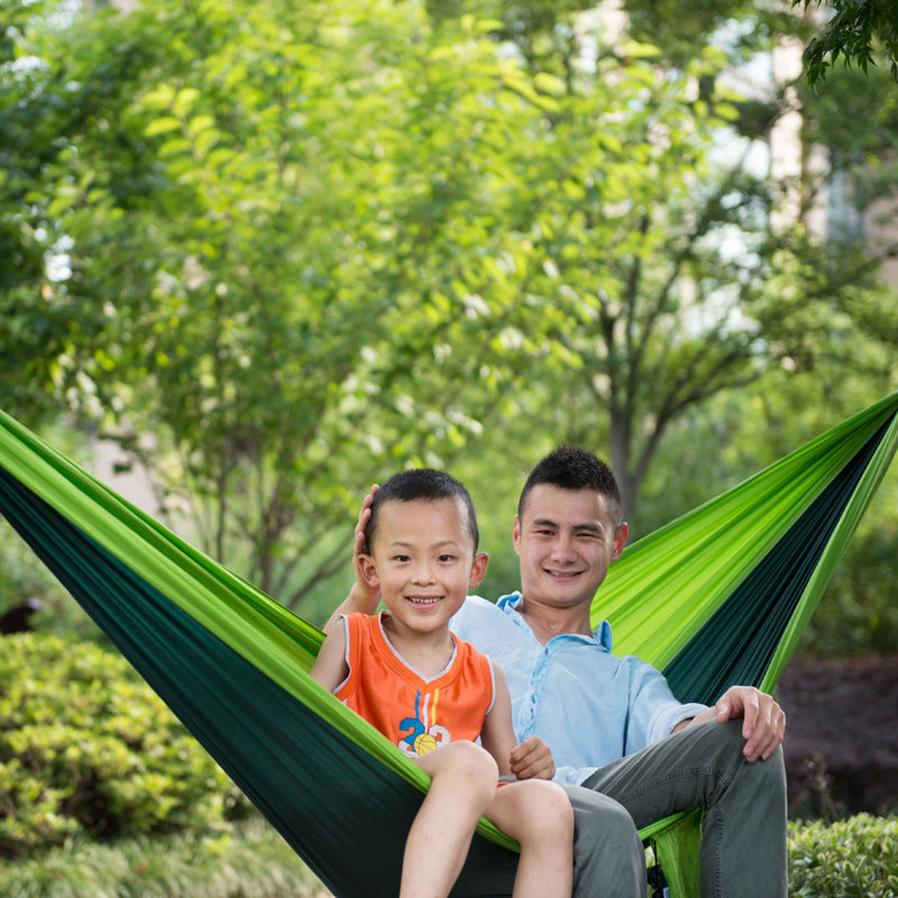JMT-629322 Portable 300x200cm Nylon Outdoor Double Hammock for Relaxation and Leisure