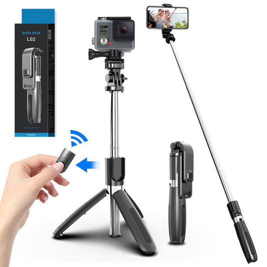 JMT-629450 Wireless Bluetooth Selfie Stick with Remote Control and Tripod, Compatible with Smartphones and Action Cameras