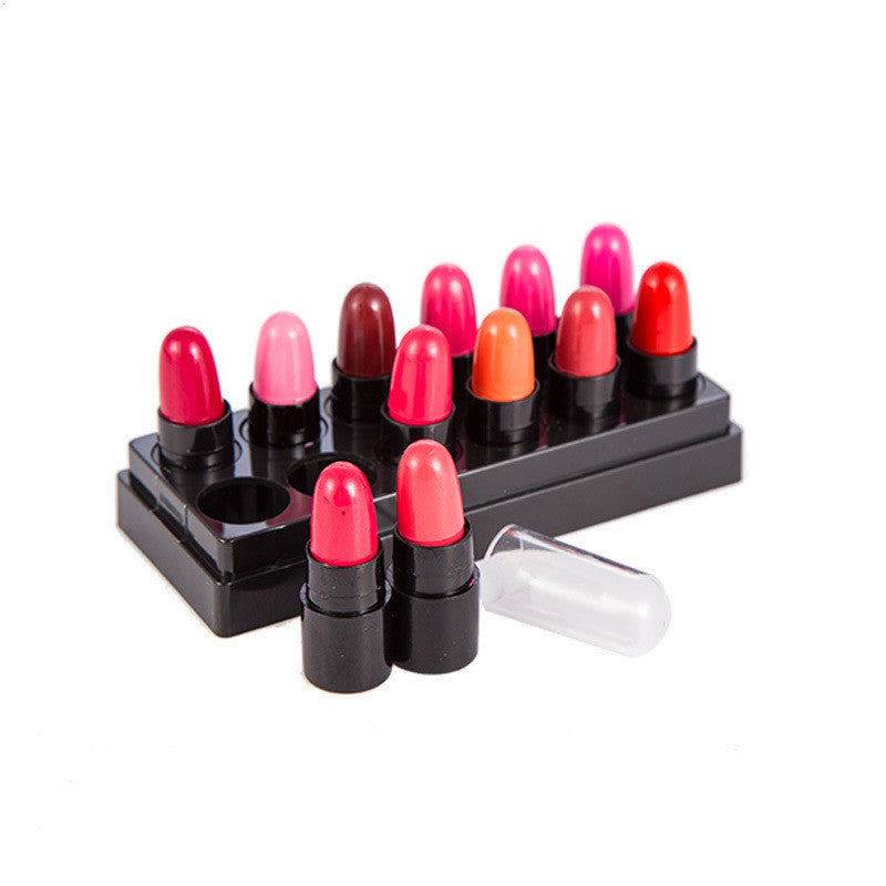 JMT-629706 12 Color Moisturizing Lipstick Set - Diminishes Lip Lines & Lasting Color, 90x36x43mm