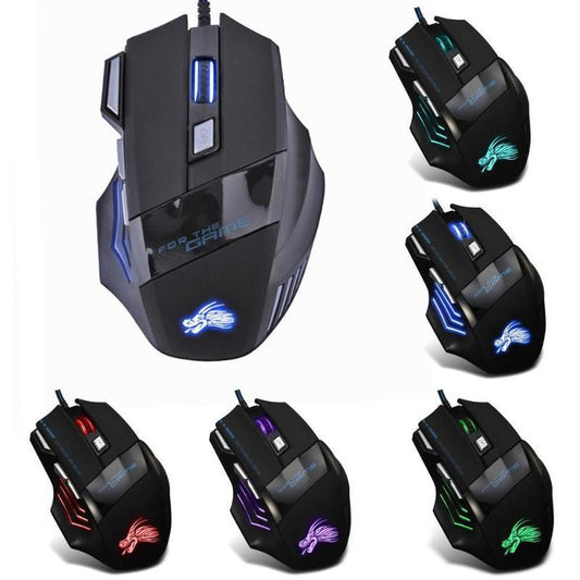 JMT-629770 Wired Optical Gaming Mouse with 5500 DPI, 7 RGB Backlight Colors, 7 Programmable Buttons for PC and Laptop