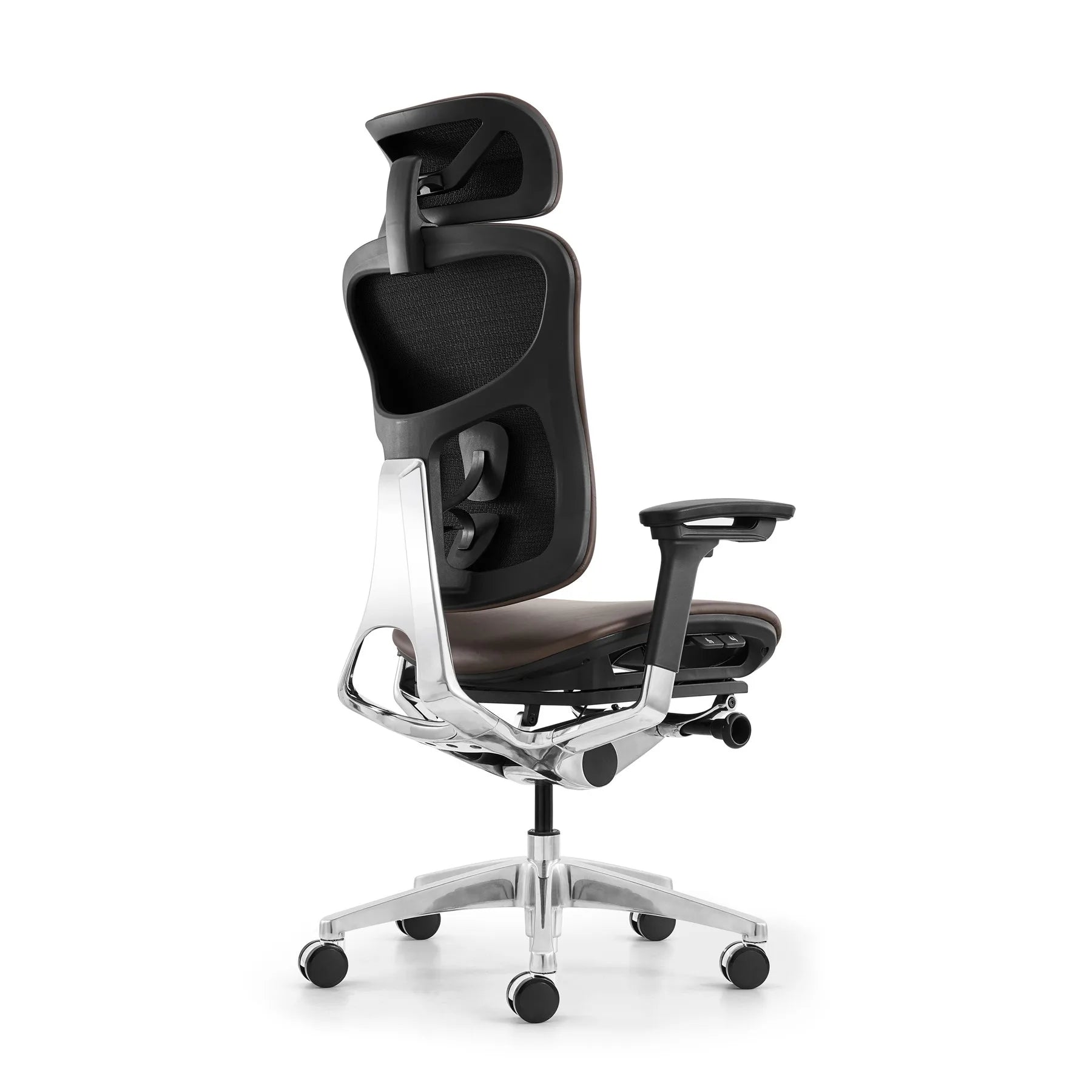 JMT-630026 Ergonomic Adjustable High Back Leather Recliner with Swivel Base for Office Use