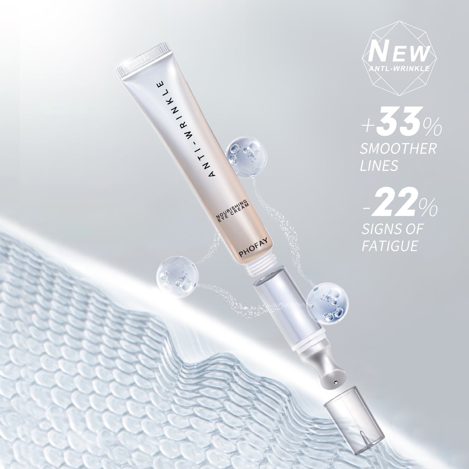 JMT-630026 Moisturizing Anti-Wrinkle Eye Cream with Massage Applicator - 14ML