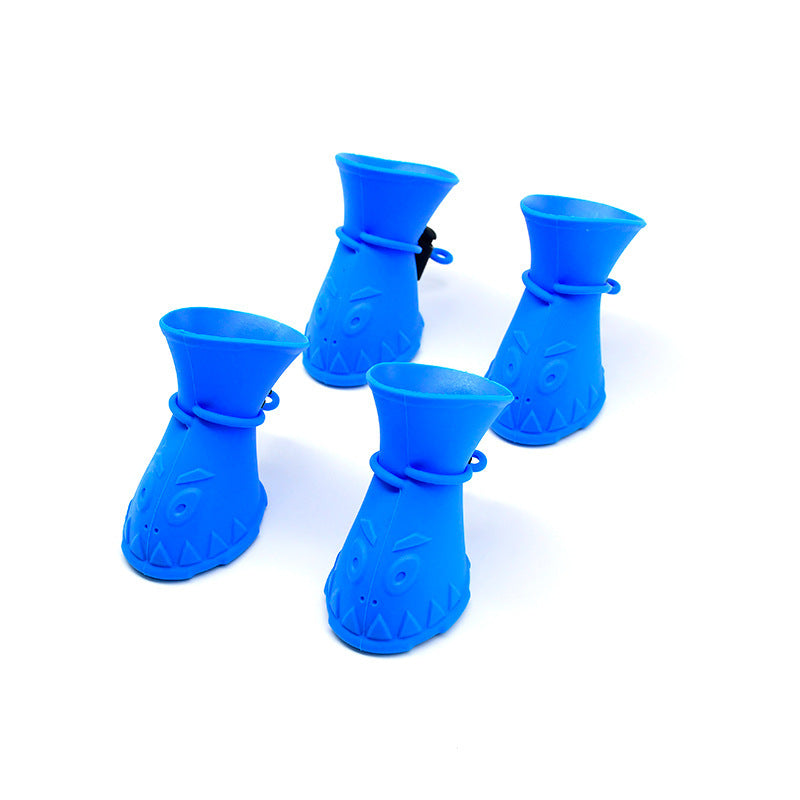 JMT-630218 Dog Non-Slip Soft Shoes for Puppies - Multi-Color Pet Shoe Covers (Set of 4)