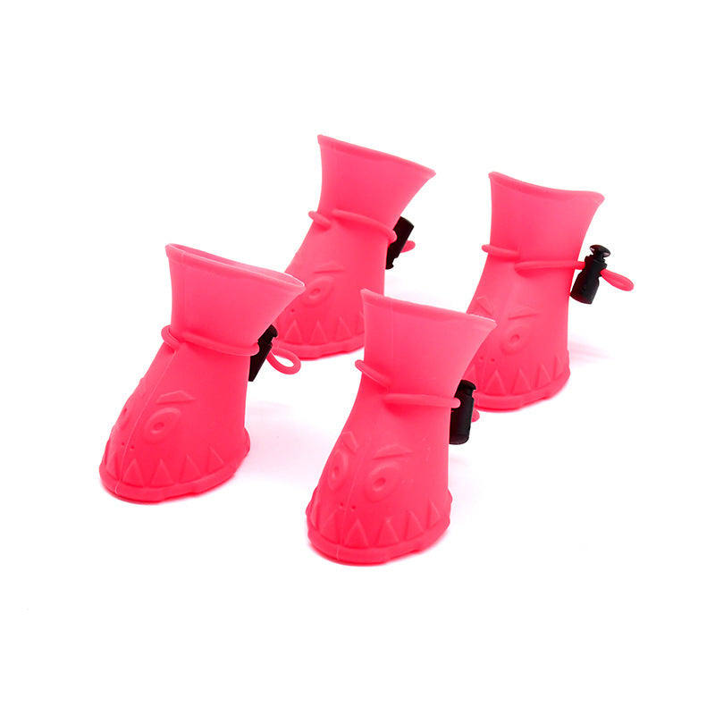 JMT-630218 Dog Non-Slip Soft Shoes for Puppies - Multi-Color Pet Shoe Covers (Set of 4)