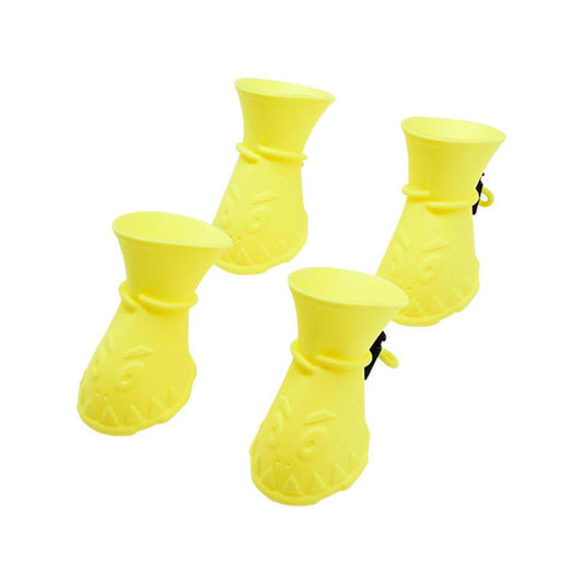 JMT-630218 Dog Non-Slip Soft Shoes for Puppies - Multi-Color Pet Shoe Covers (Set of 4)
