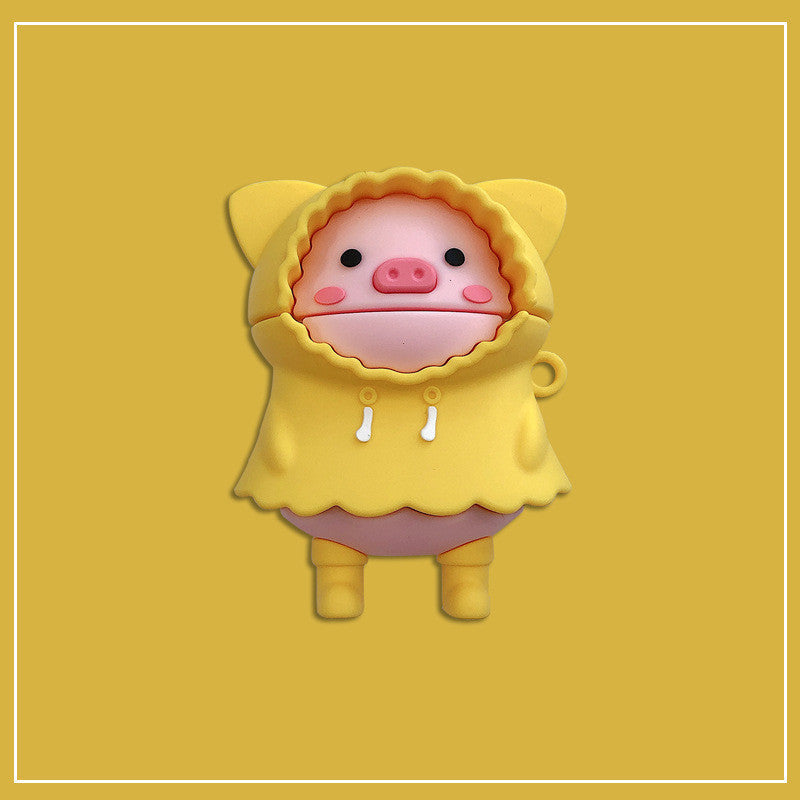 JMT-630410 Cute Pig Earphone Case for AirPods (1st, 2nd, and 3rd Generation) – Silicone Clamshell Design