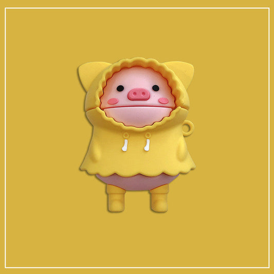 JMT-630410 Cute Pig Earphone Case for AirPods (1st, 2nd, and 3rd Generation) – Silicone Clamshell Design