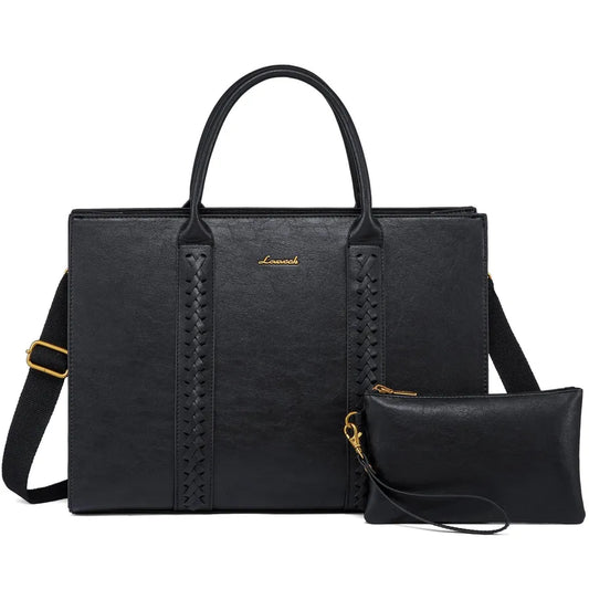 JMT-630410 Women's Leather Briefcase for 15.6 Inch Laptop - Vintage Style Office Tote Bag