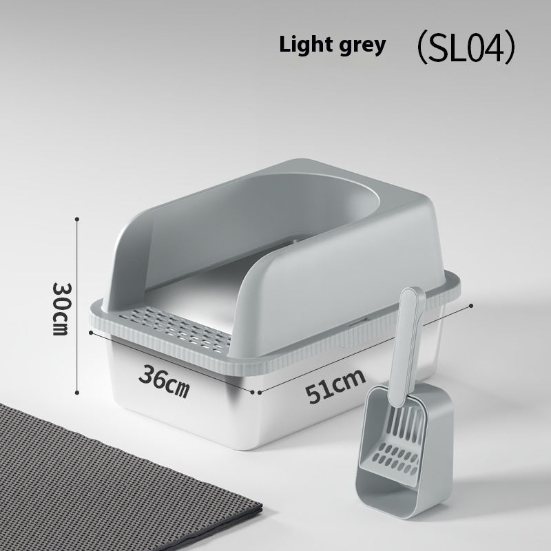 JMT-630602 Stainless Steel Cat Litter Box with Double Layer Insulation Pad and Multifunctional Scoop - Various Colors Available