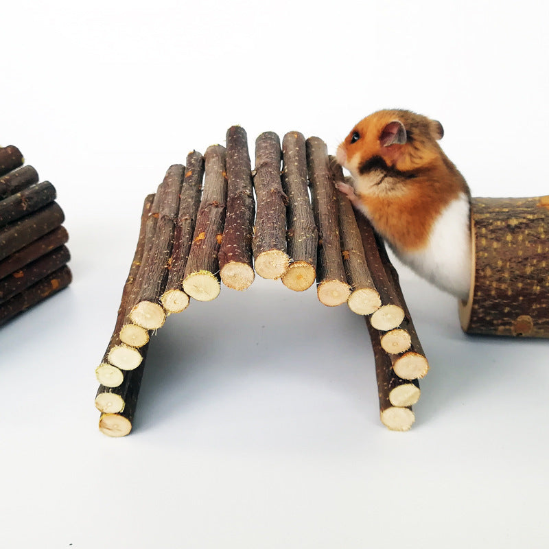 JMT-630730 Natural Apple Wood Hamster Escape Tunnel for Small Pets - Custom Sizes Available
