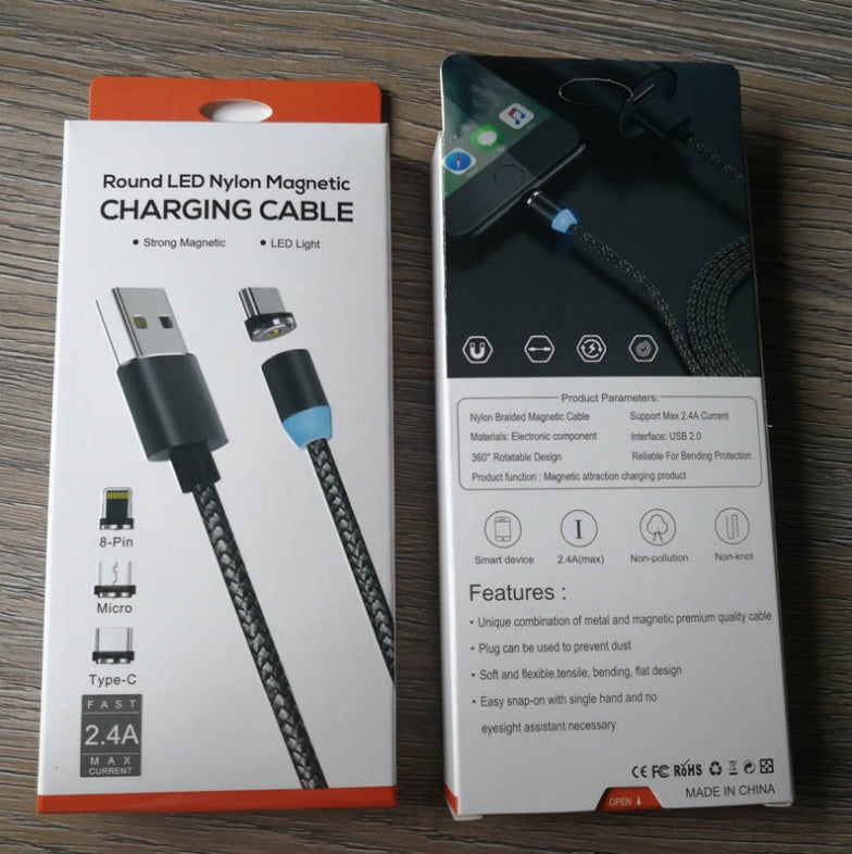 JMT-630922 3-in-1 Magnetic Charging Cable with LED Indicator for Easy One-Handed Use