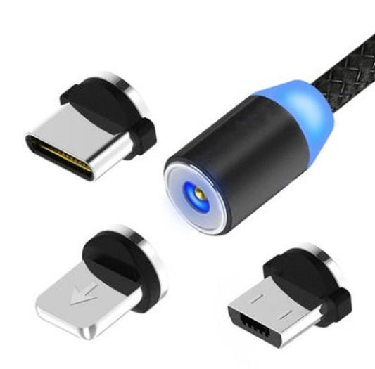JMT-630922 3-in-1 Magnetic Charging Cable with LED Indicator for Easy One-Handed Use
