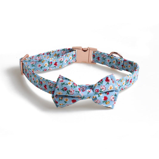 JMT-631242 Metal Bow Pet Collar in Multiple Colors – Adjustable Fabric Collar for Small to Large Pets (1.5 x 24.5-35 cm)