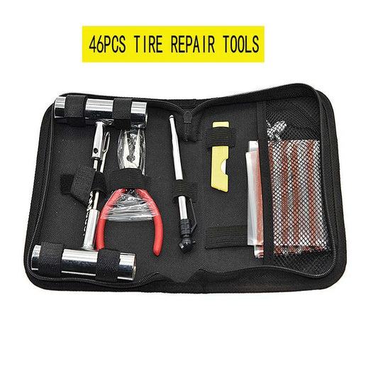 JMT-631370 24-Piece Emergency Tire Repair Kit for Cars and Motorcycles in Quick Storage Bag