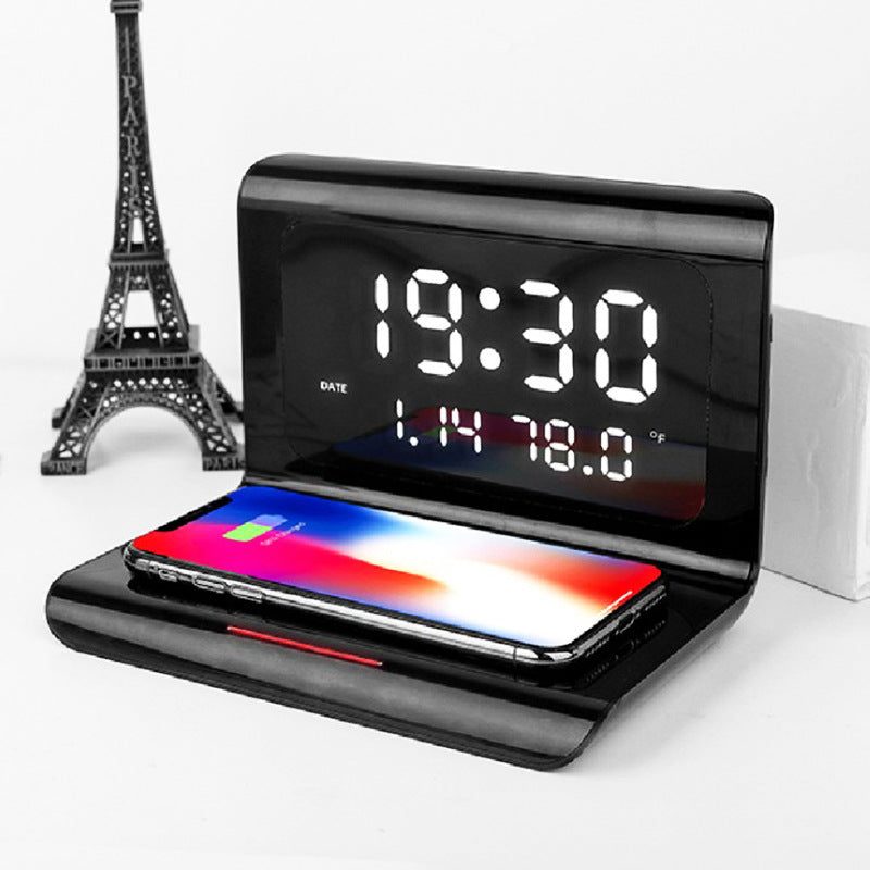 JMT-631434 Wireless Charging Alarm Clock with Perpetual Calendar and Temperature Display
