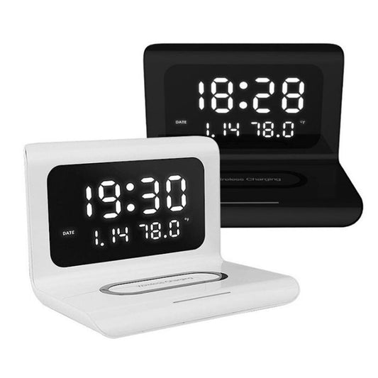 JMT-631434 Wireless Charging Alarm Clock with Perpetual Calendar and Temperature Display