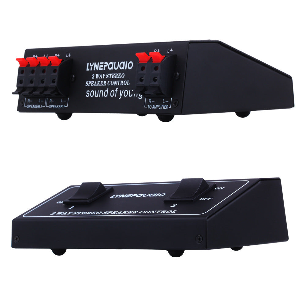 JMT-631754 One in Two Out Audio Signal Switcher with Heavy Rocker Arm Switch and Color Coded Terminals