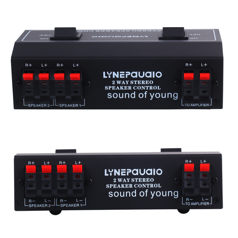 JMT-631754 One in Two Out Audio Signal Switcher with Heavy Rocker Arm Switch and Color Coded Terminals