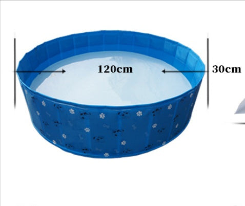 JMT-631818 Portable PVC Pet Folding Bathtub - Multi-functional Swimming Pool for Pets, Blue, 80cm Diameter