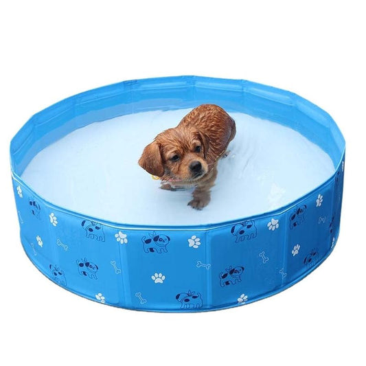 JMT-631818 Portable PVC Pet Folding Bathtub - Multi-functional Swimming Pool for Pets, Blue, 80cm Diameter