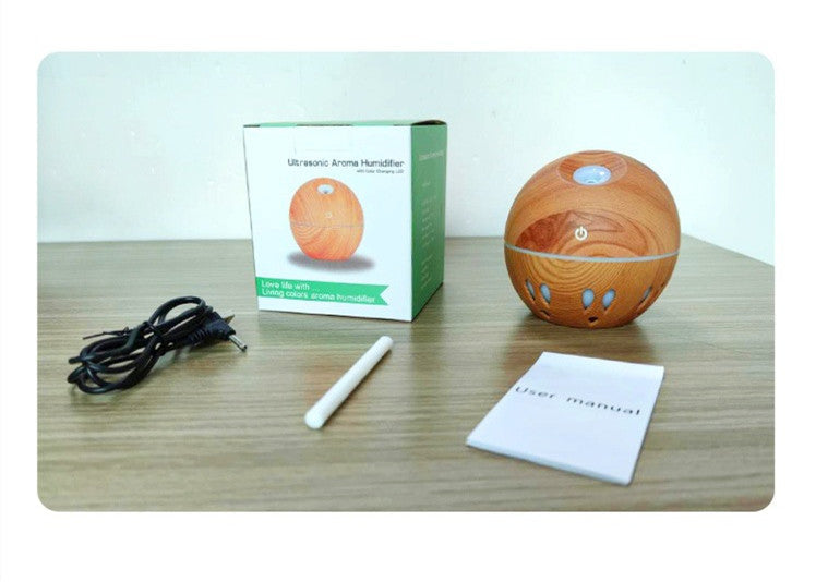 JMT-631882 Colorful LED Night Light Humidifier with Dark and Light Wood Grain Finishes