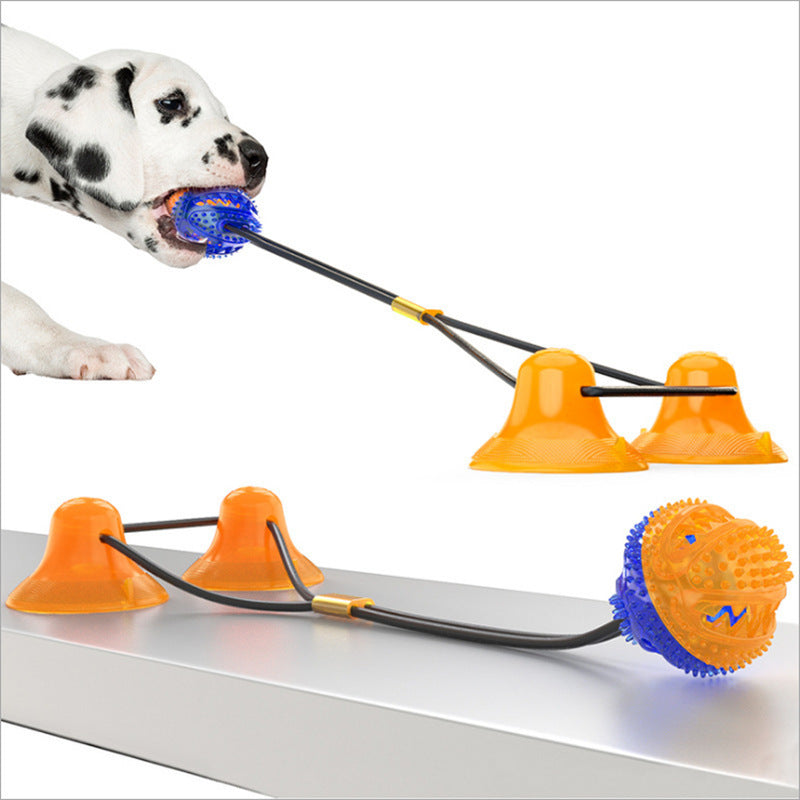 JMT-631882 Multifunctional Dog Tug Rope Toy with Suction Cups for Chewing and Dental Care