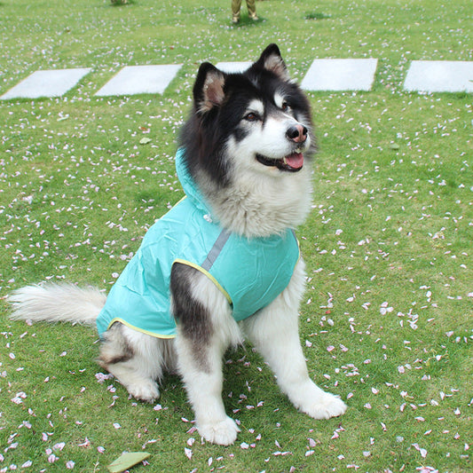 JMT-632522 Reflective Colorful Dog Raincoat - Waterproof Polyester Cloak for Pets