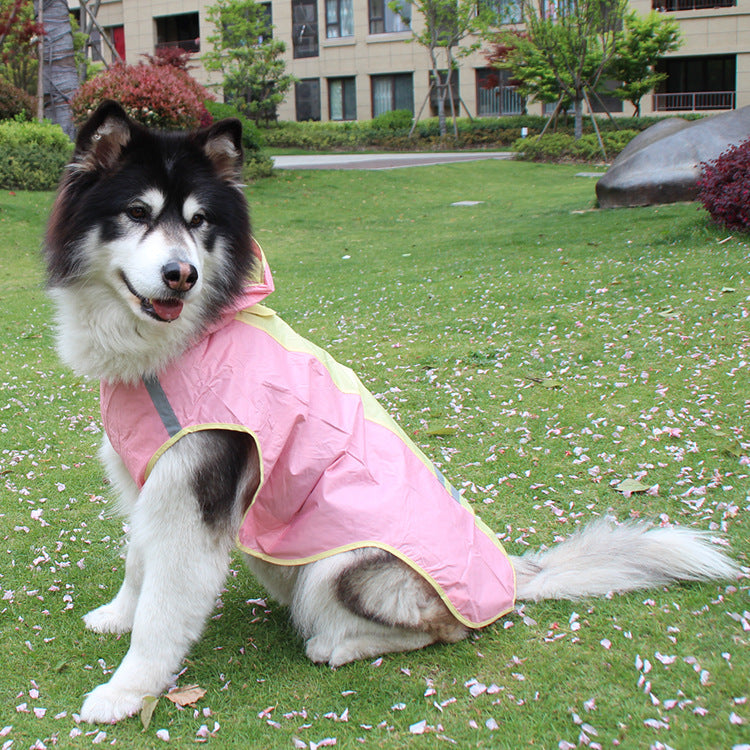 JMT-632522 Reflective Colorful Dog Raincoat - Waterproof Polyester Cloak for Pets