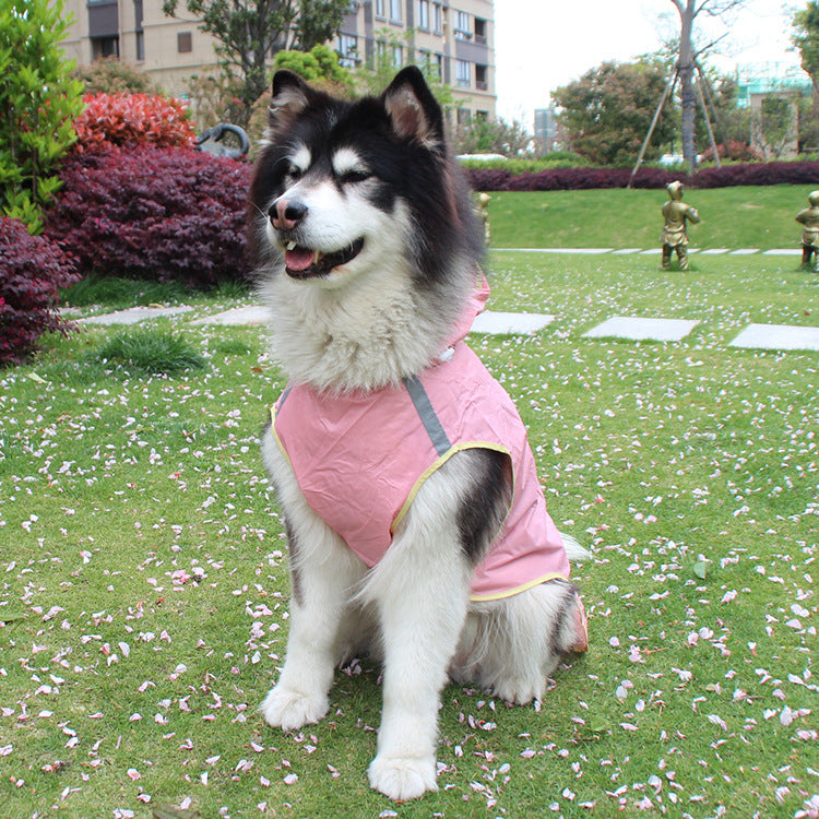 JMT-632522 Reflective Colorful Dog Raincoat - Waterproof Polyester Cloak for Pets