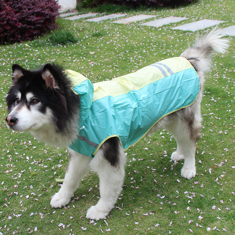 JMT-632522 Reflective Colorful Dog Raincoat - Waterproof Polyester Cloak for Pets