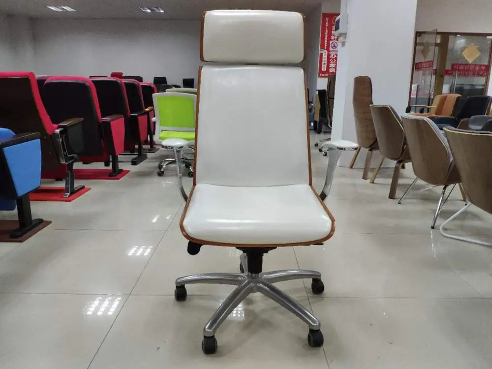 JMT-632650 Black Wooden Rocking Executive Chair with Aluminium Alloy Frame and PU Leather Padding