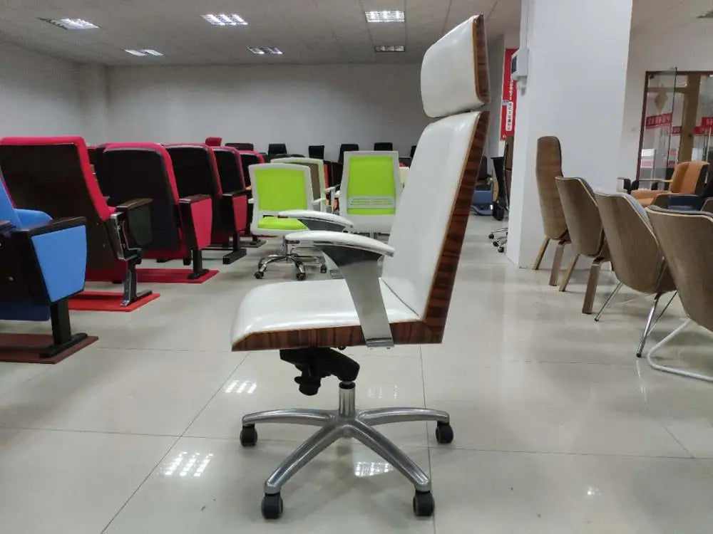 JMT-632650 Black Wooden Rocking Executive Chair with Aluminium Alloy Frame and PU Leather Padding