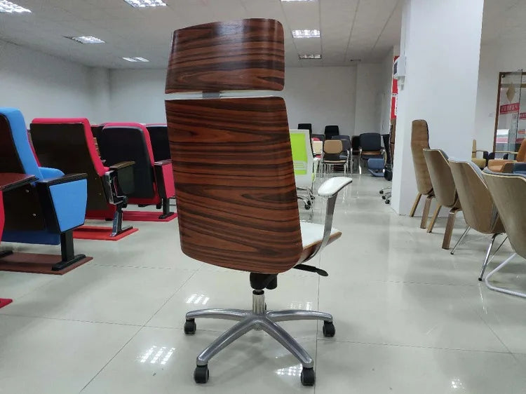 JMT-632650 Black Wooden Rocking Executive Chair with Aluminium Alloy Frame and PU Leather Padding