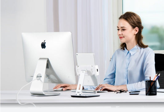 JMT-633226 Folding Mobile Phone and Tablet Stand with 360° Rotation and Anti-Slip Silicone Protection