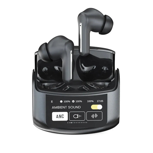 JMT-633226 Transparent ANC Wireless Earbuds with Microphone and LED Battery Indicator for Mobile Gaming