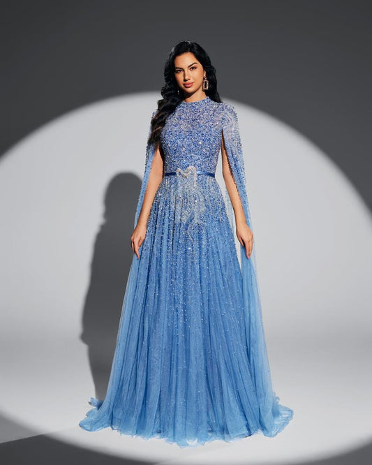 JMT-633290 Elegant Blue Dress for Women - Model SH0004
