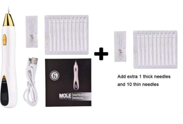 JMT-633290 Mini Mole Spot Remover Pen - Portable Skin Treatment Tool with Multiple Needle Options and USB Charging