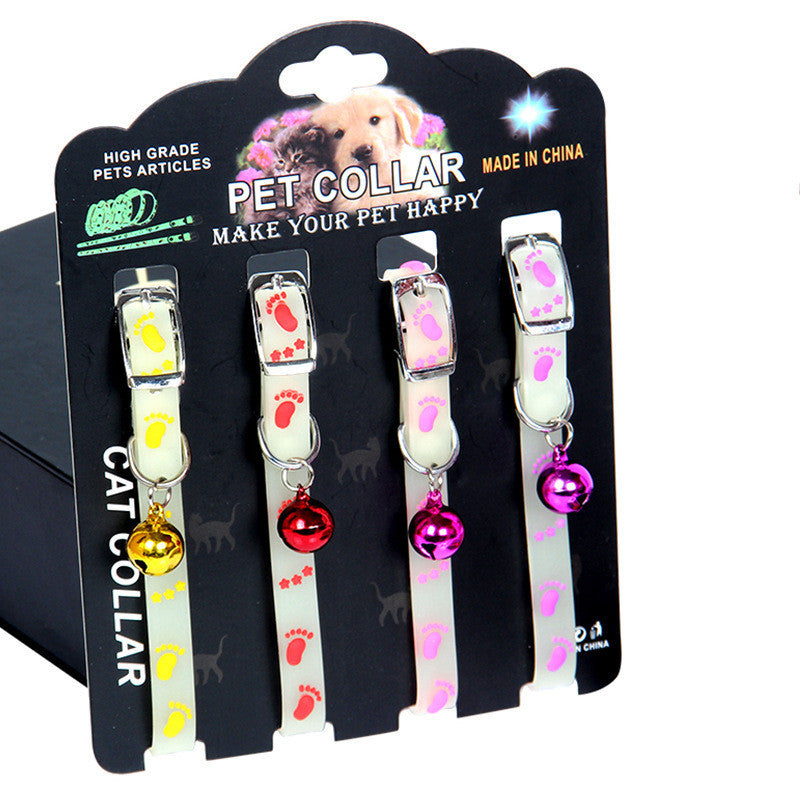 JMT-633546 Luminous Silicone Rubber Dog Collar with Colorful Bells