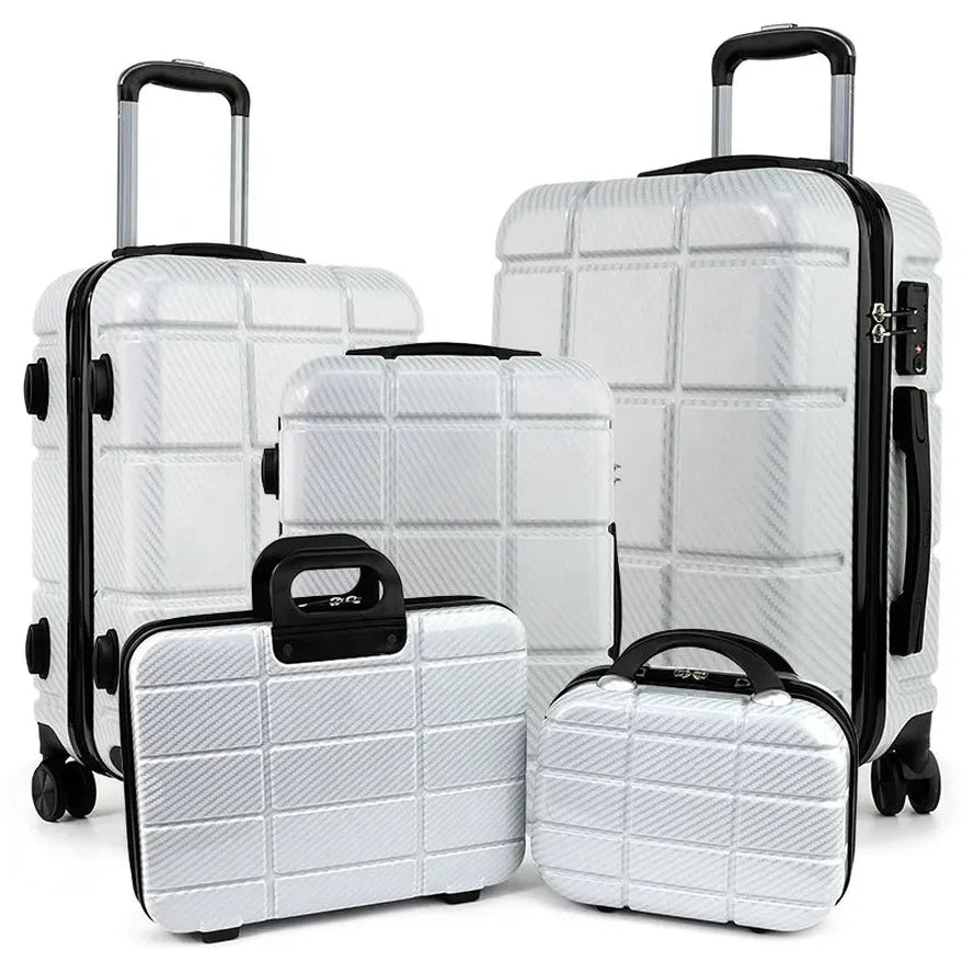 JMT-633610 5-Piece Hardside Luggage Set with Lightweight Spinner Wheels and Organiser Bags for Travel