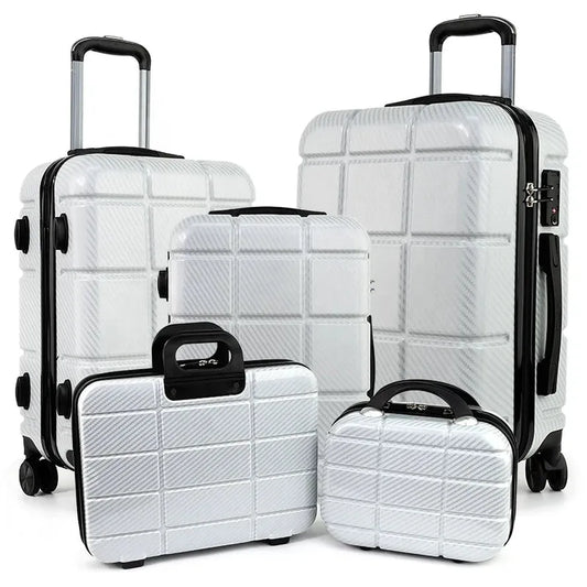 JMT-633610 5-Piece Hardside Luggage Set with Lightweight Spinner Wheels and Organiser Bags for Travel